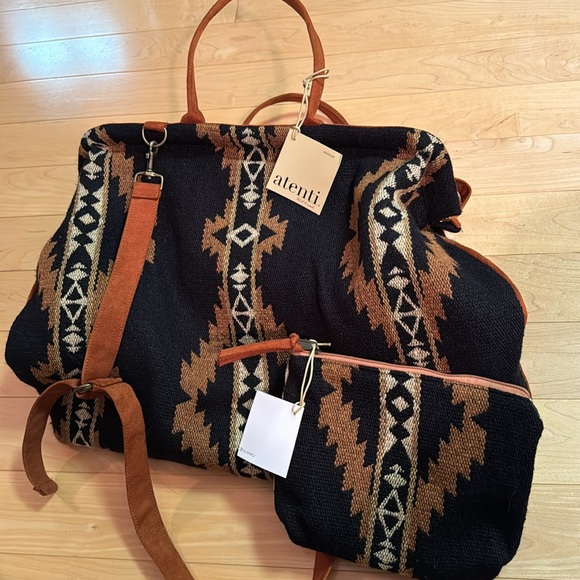 Atenti LARGE Black and Brown Travel Bag with Versatile Design - Picture 6 of 6